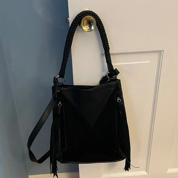 Sam Edelman Black Fringe Shoulder Bag - Picture 3 of 8